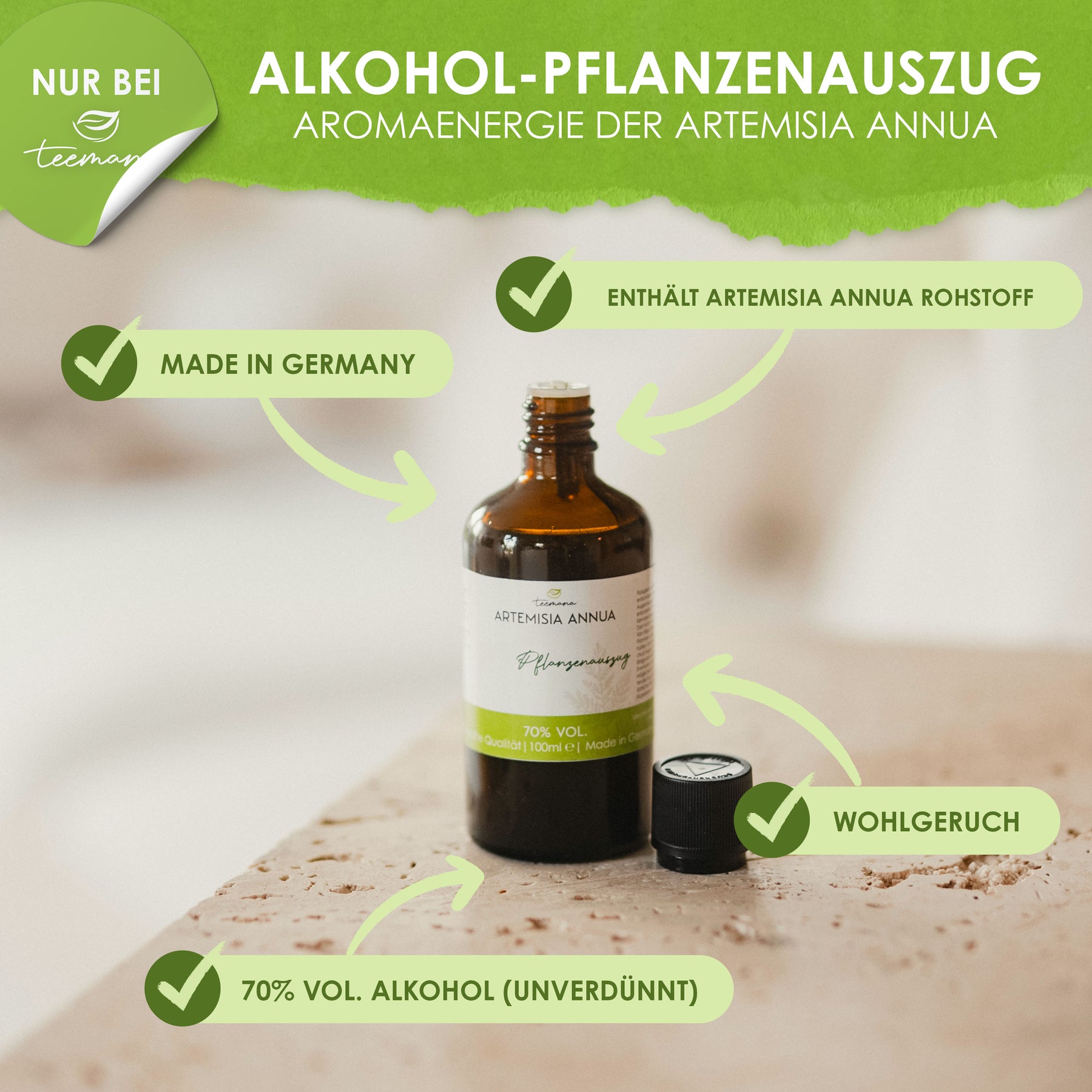 Artemisia annua Pflanzenauszug Alkohol 70% Vol.